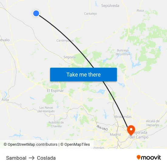 Samboal to Coslada map