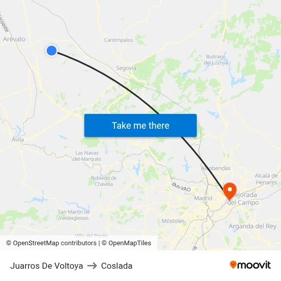 Juarros De Voltoya to Coslada map