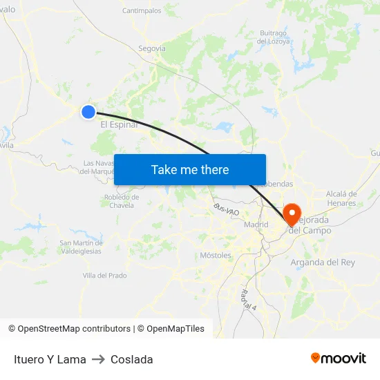 Ituero Y Lama to Coslada map