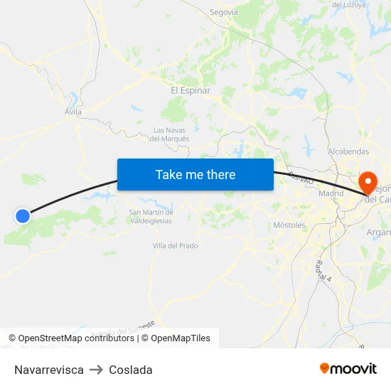 Navarrevisca to Coslada map