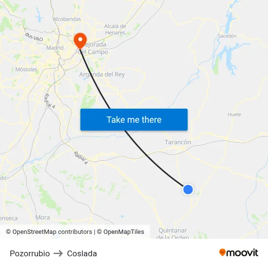 Pozorrubio to Coslada map