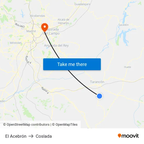 El Acebrón to Coslada map