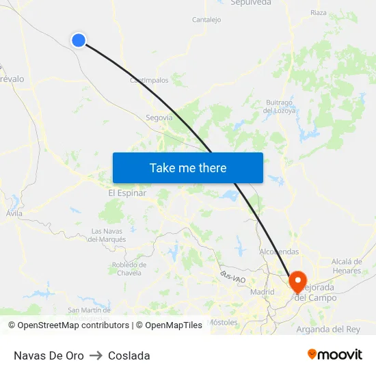 Navas De Oro to Coslada map