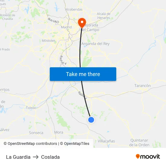 La Guardia to Coslada map