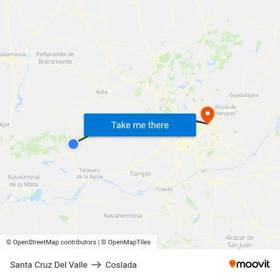 Santa Cruz Del Valle to Coslada map