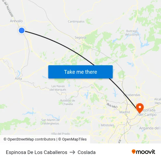 Espinosa De Los Caballeros to Coslada map