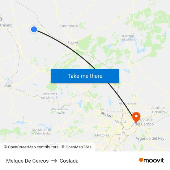 Melque De Cercos to Coslada map