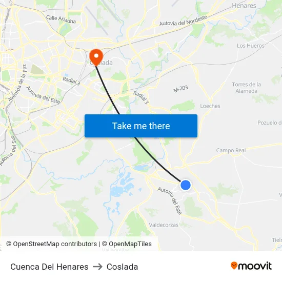 Cuenca Del Henares to Coslada map