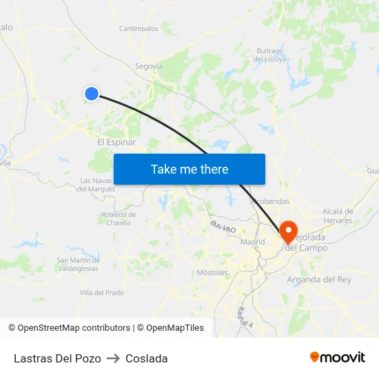 Lastras Del Pozo to Coslada map