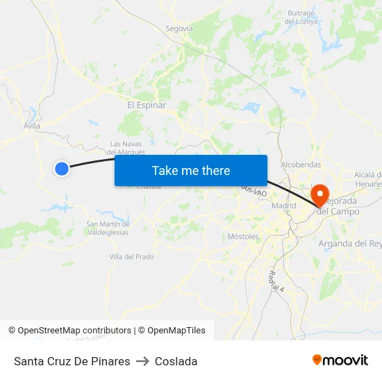 Santa Cruz De Pinares to Coslada map