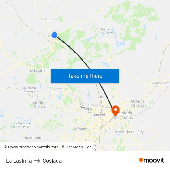 La Lastrilla to Coslada map