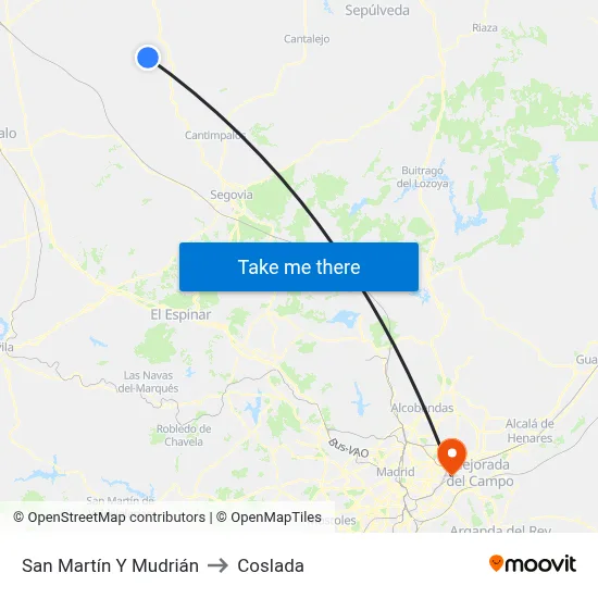San Martín Y Mudrián to Coslada map