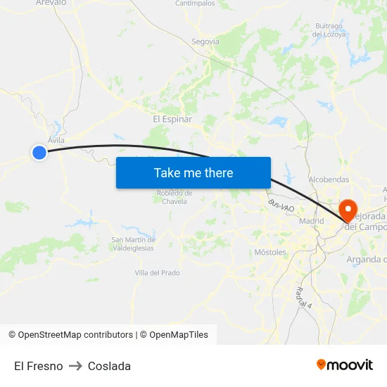 El Fresno to Coslada map