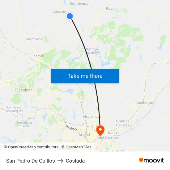 San Pedro De Gaíllos to Coslada map