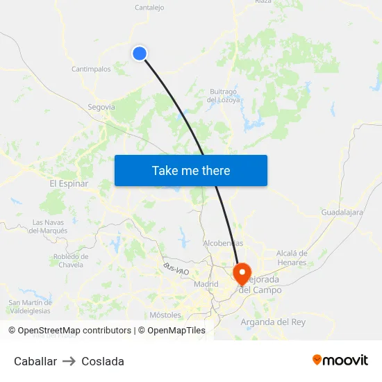 Caballar to Coslada map