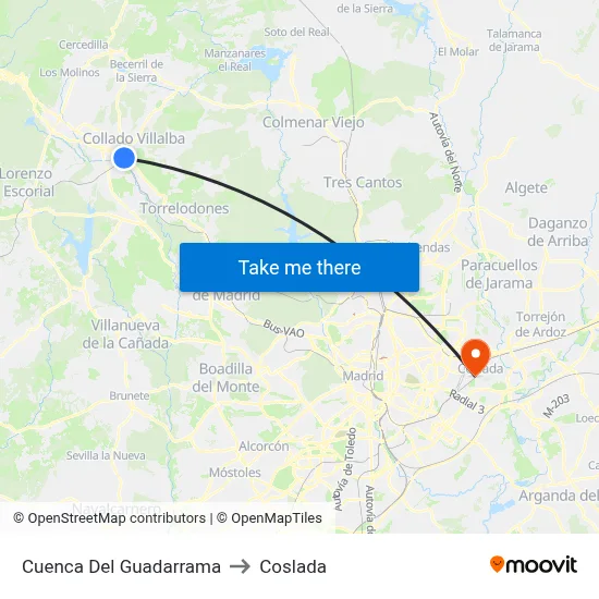 Cuenca Del Guadarrama to Coslada map