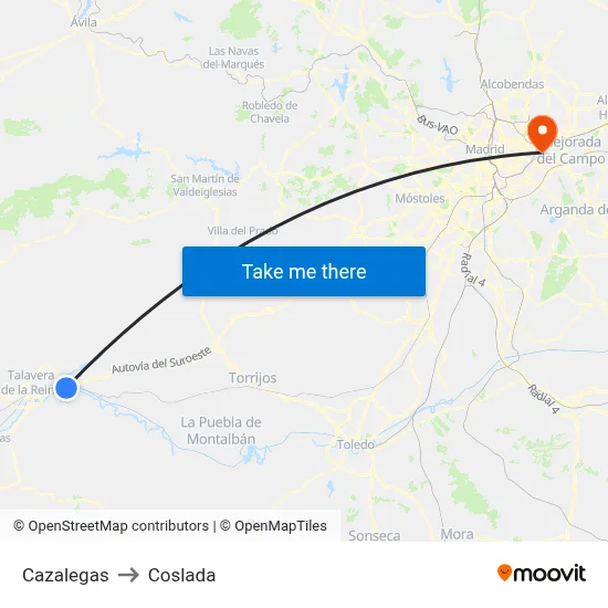 Cazalegas to Coslada map