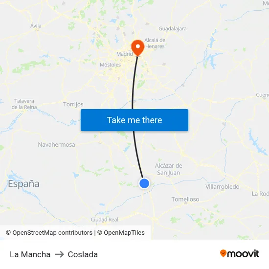 La Mancha to Coslada map