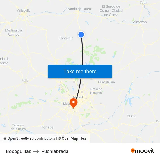 Boceguillas to Fuenlabrada map