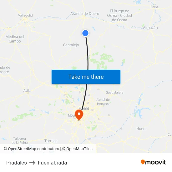 Pradales to Fuenlabrada map