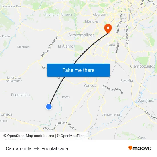 Camarenilla to Fuenlabrada map