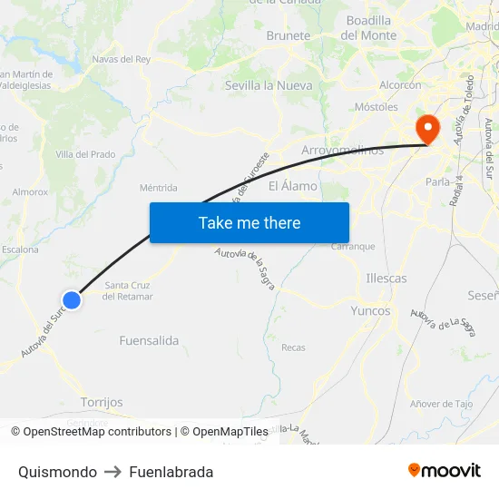 Quismondo to Fuenlabrada map