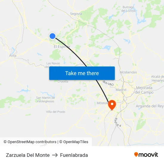 Zarzuela Del Monte to Fuenlabrada map