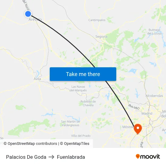 Palacios De Goda to Fuenlabrada map