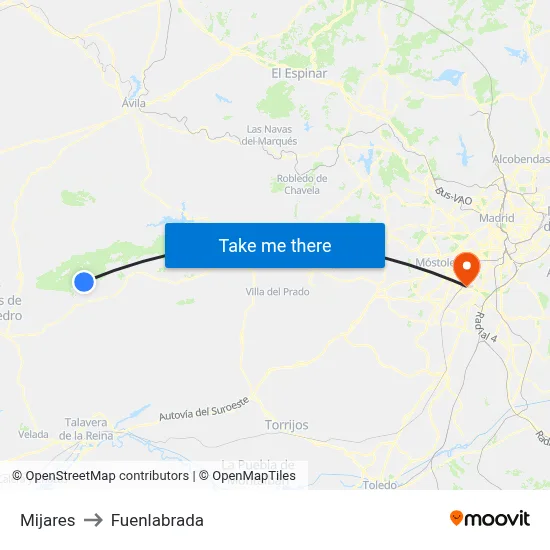Mijares to Fuenlabrada map
