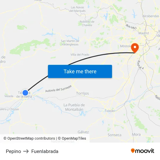 Pepino to Fuenlabrada map