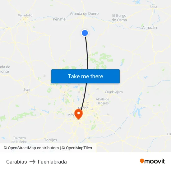 Carabias to Fuenlabrada map