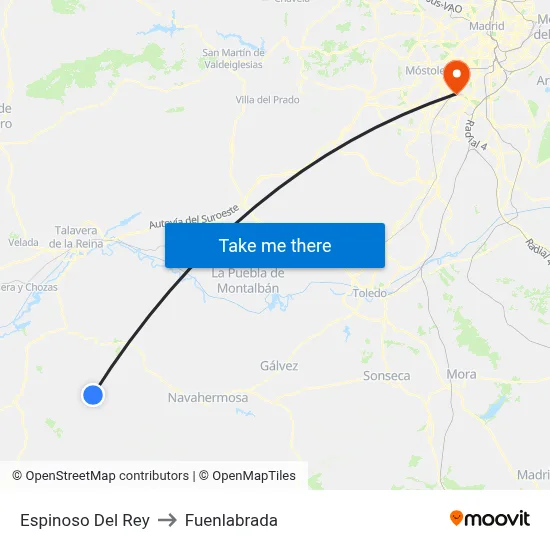 Espinoso Del Rey to Fuenlabrada map