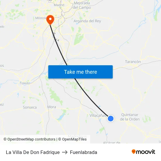 La Villa De Don Fadrique to Fuenlabrada map