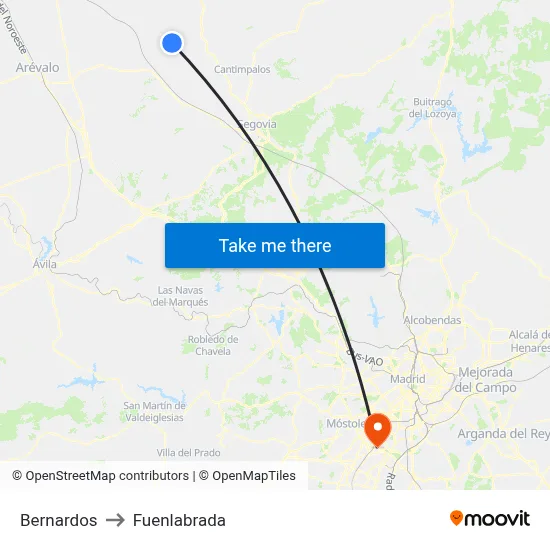 Bernardos to Fuenlabrada map