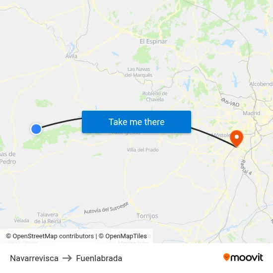Navarrevisca to Fuenlabrada map