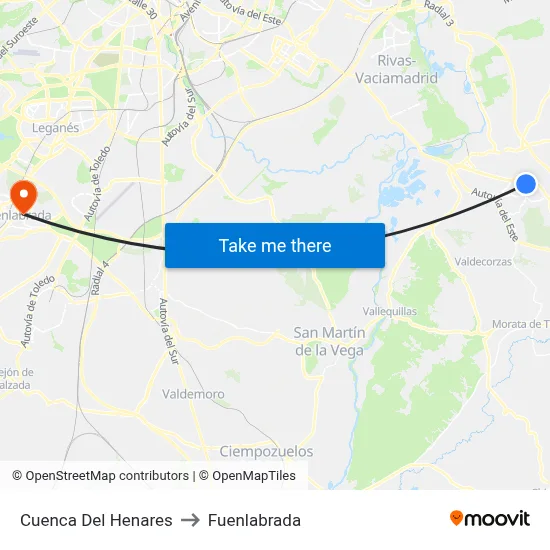 Cuenca Del Henares to Fuenlabrada map
