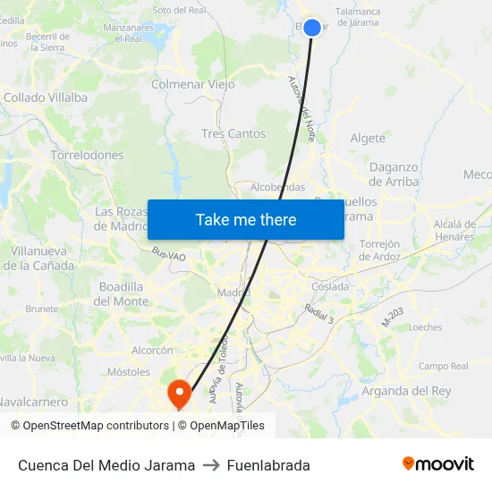 Cuenca Del Medio Jarama to Fuenlabrada map