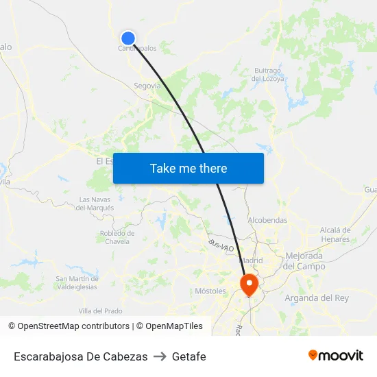 Escarabajosa De Cabezas to Getafe map