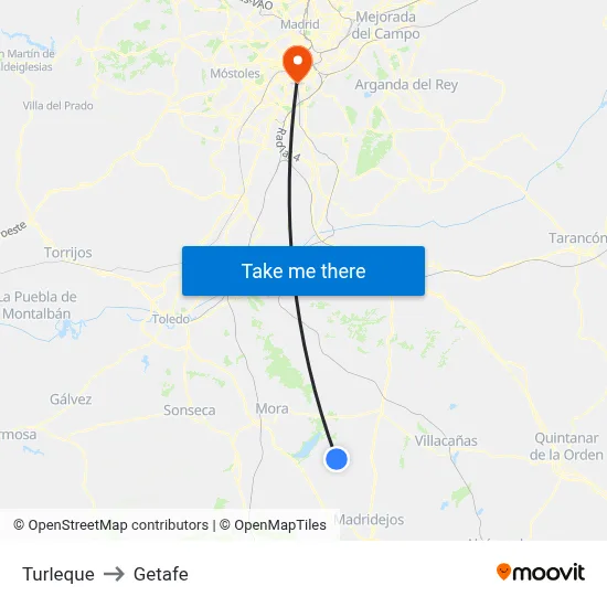 Turleque to Getafe map