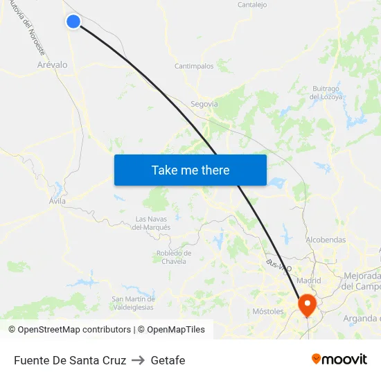 Fuente De Santa Cruz to Getafe map