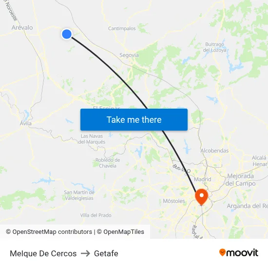 Melque De Cercos to Getafe map
