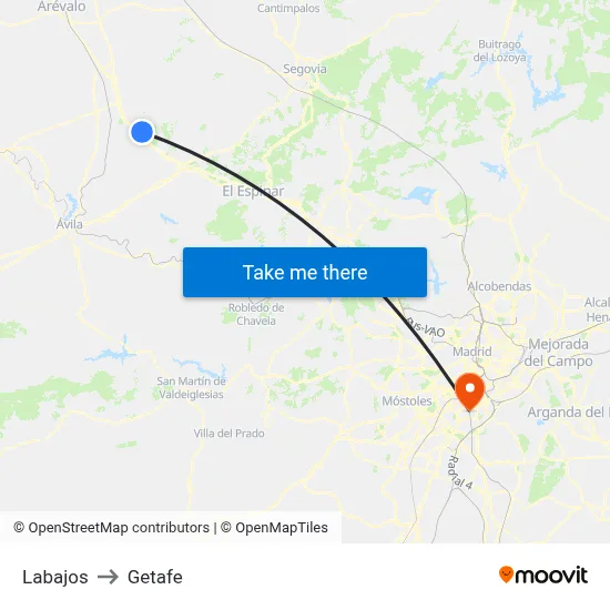 Labajos to Getafe map