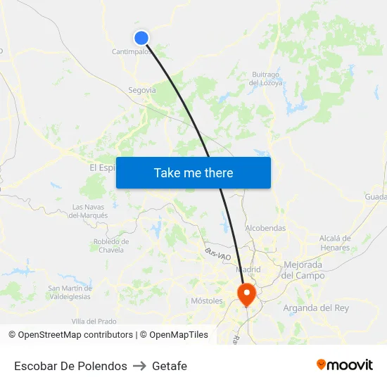 Escobar De Polendos to Getafe map