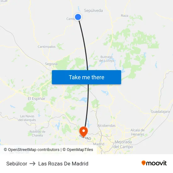 Sebúlcor to Las Rozas De Madrid map