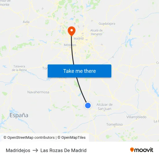 Madridejos to Las Rozas De Madrid map