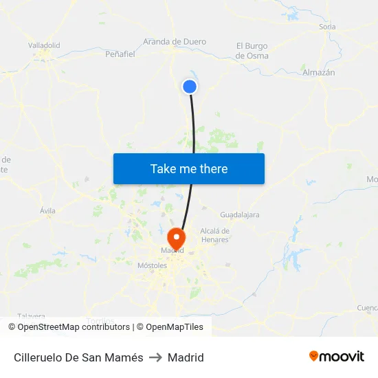 Cilleruelo De San Mamés to Madrid map