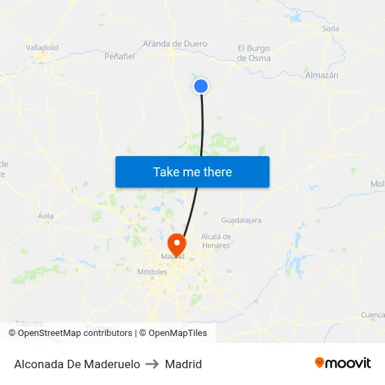 Alconada De Maderuelo to Madrid map