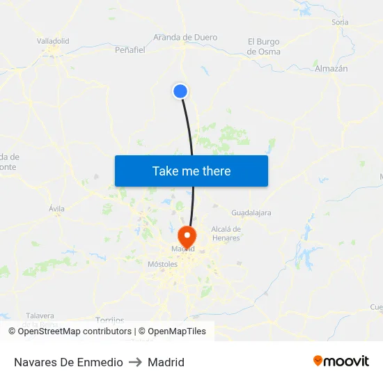 Navares De Enmedio to Madrid map