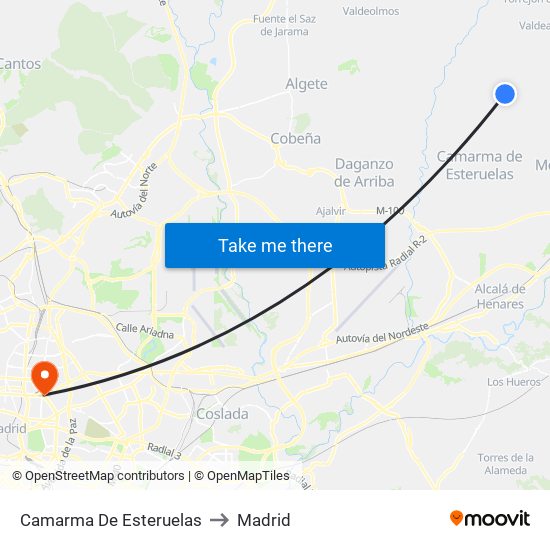 Camarma De Esteruelas to Madrid map