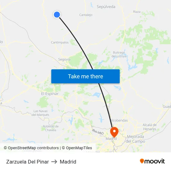 Zarzuela Del Pinar to Madrid map